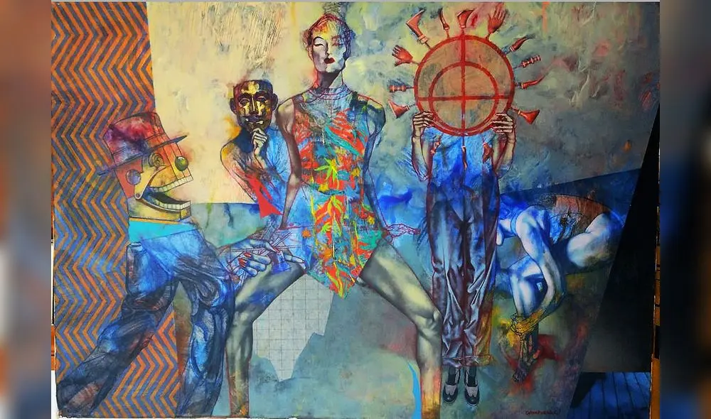 Camporeale llega al Perú a los 88 años y no se ha replegado. Por el contrario, se ha revitalizado digitalmente, explorando las posibilidades del collage contemporáneo sin renunciar al esplendor pictórico. Imagen: Difusión.