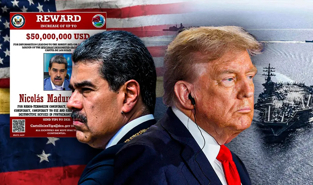 Donald Trump intensificó su estrategia contra el régimen de Nicolás Maduro, acusándolo de liderar el denominado 'Cartel de los Soles'. Foto: Composición LR/AFP.