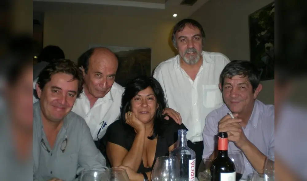 Luis García Montero, EGV, Almudena Grandes y sus editores. Foto: EGV.