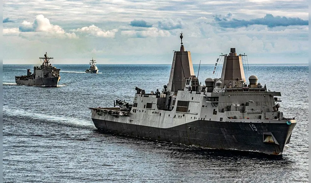 Según fuentes consultadas por Reuters, los buques USS San Antonio, USS Iwo Jima y USS Fort Lauderdale arribaran las costas de Venezuela. Foto: AFP.