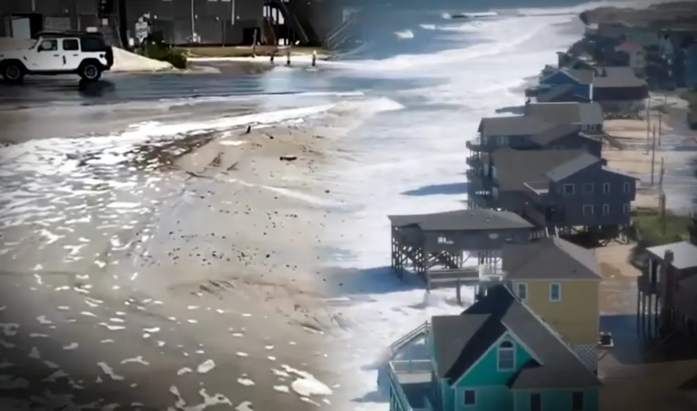 El paso cercano del huracán Erin a las costas de Estados Unidos generó inundaciones en Carolina del Norte.