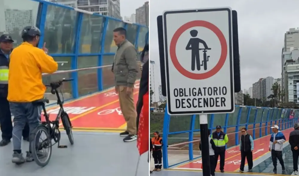 Polémica por la señalización que obliga a ciclistas a descender en el nuevo Puente turístico de Miraflores