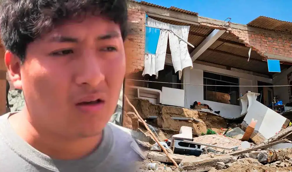 Albañil se dio cuenta que la pared de la vivienda en Ancón se venía abajo pero varios bloques de concreto alcanzaron, según relata su hijo.