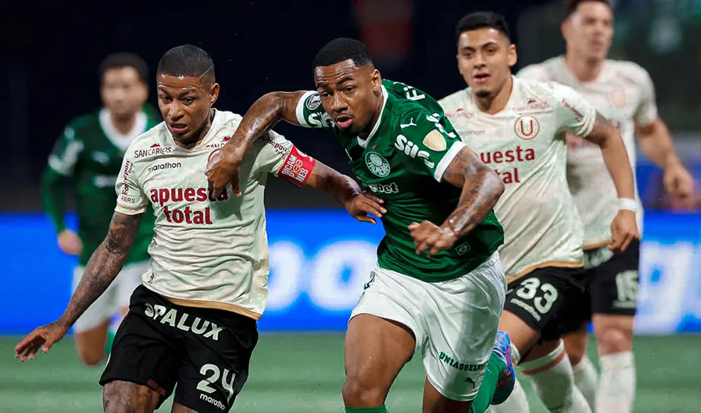 Ante Universitario, Palmeiras vio cortada una racha de 7 victorias consecutivas en esta Copa Libertadores 2025. Foto: AFP