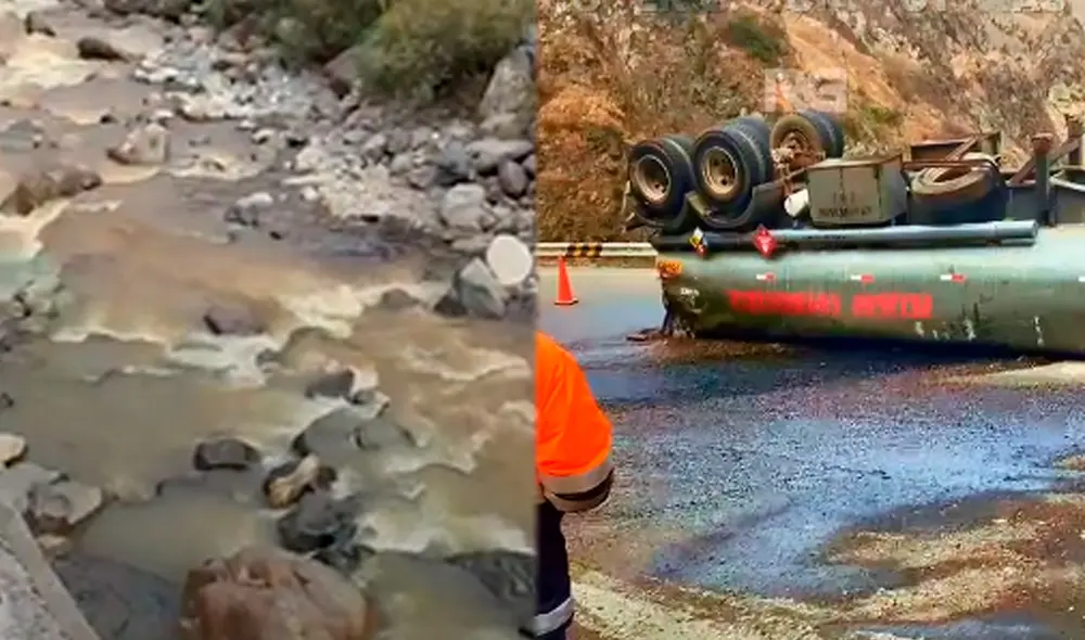 Camión cisterna se vuelca en Carretera Central y ocasiona derrame de petróleo en río Rimac