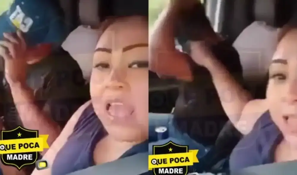 La mujer llena de furor le refuta al hombre: "No te escondas mi amor, no te escondas". Foto: composición LR/X