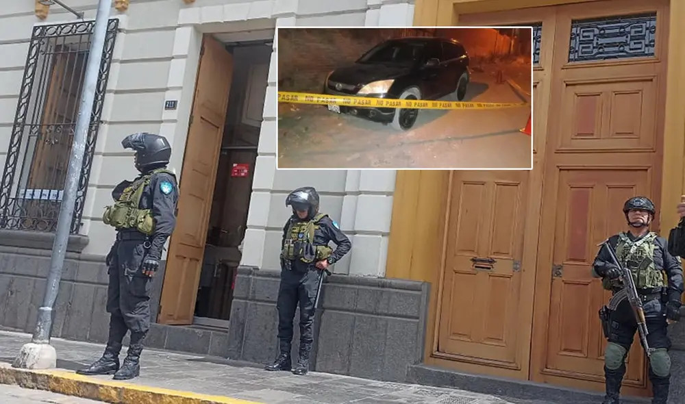 Delincuentes fugaron en auto negro que luego abandonaron, después fueron a hotel del cercado de Arequipa. Foto: Mirelia Quispe - La República. Delincuentes fugaron en auto negro que luego abandonaron, después fueron a hotel del cercado de Arequipa. Foto: Mirelia Quispe - La República.
