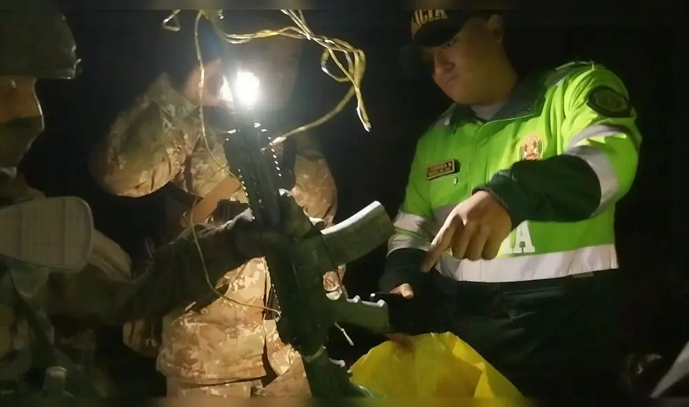 Armamento incautado a parqueros en bocamina de Pataz.