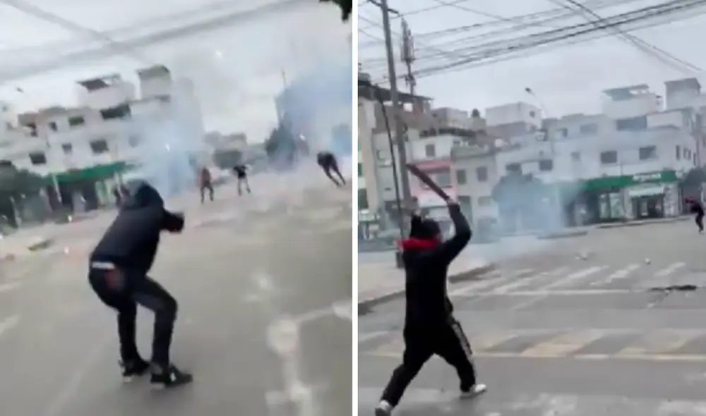 Presuntos barrristas se enfrentan en avenida Angamos, Surquillo