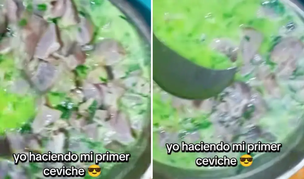 Ceviche de color verde