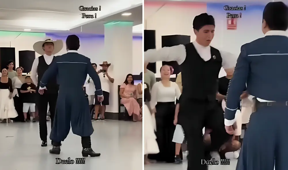 Un duelo entre dos jóvenes que bailaban marinera peruana y malambo argentino ha causado muchas reacciones en los testigos. Un duelo entre dos jóvenes que bailaban marinera peruana y malambo argentino ha causado muchas reacciones en los testigos.