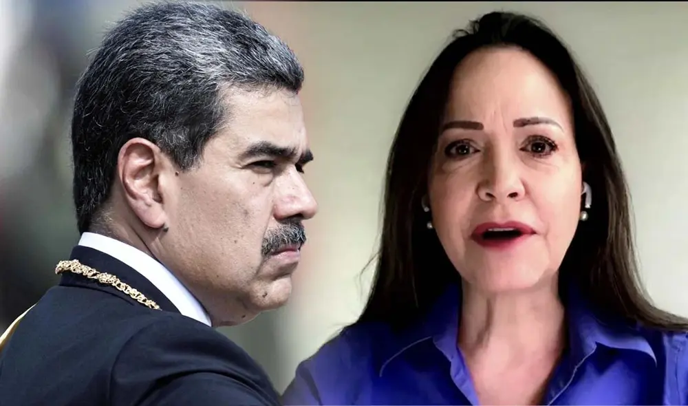 María Corina Machado advierte al régimen de Nicolás Maduro sobre el despliegue de buques de guerra estadounidenses en el Caribe. Foto: composición LR/AFP/Fox News