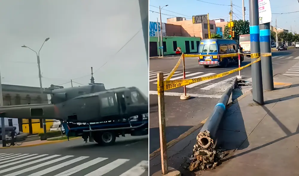 El poste que fue derribado por las hélices del helicóptero en el Callao es de una empresa de telefonía y habría afectado a los vecinos de la zona.