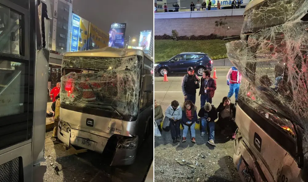 Accidente en Metropolitano en Estación Angamos en Surquillo. Foto: composición LR