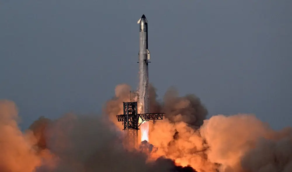 El megacohete Starship de SpaceX se lanza en su décimo vuelo de prueba. Foto: SpaceX
