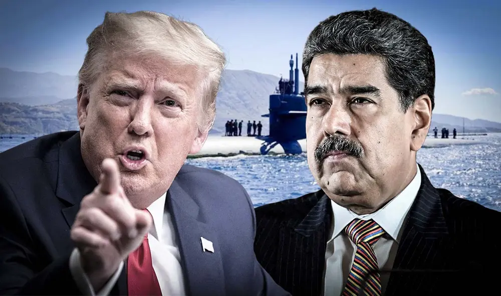 El régimen de Nicolás Maduro denuncia el envío de un submarino nuclear de EE. UU. al Caribe como una "amenaza militar". Foto: composición LR/AFP El régimen de Nicolás Maduro denuncia el envío de un submarino nuclear de EE. UU. al Caribe como una "amenaza militar". Foto: composición LR/AFP
