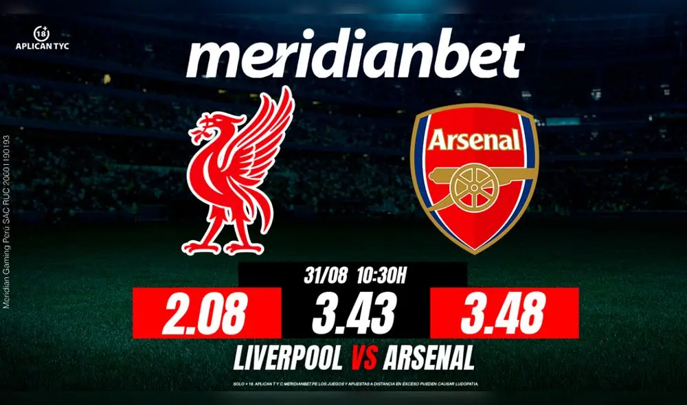 El esperado enfrentamiento entre Liverpool y Arsenal se llevará a cabo el 31 de agosto de 2025 a las 10:30 a.m. en Anfield. Fuente: Difusión.