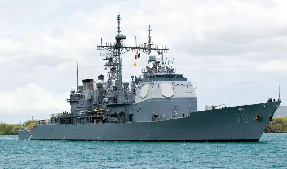 El USS Lake Erie puede lanzar misiles Tomahawk con un alcance de hasta 1.600 kilómetros. Foto: AFP El USS Lake Erie puede lanzar misiles Tomahawk con un alcance de hasta 1.600 kilómetros. Foto: AFP