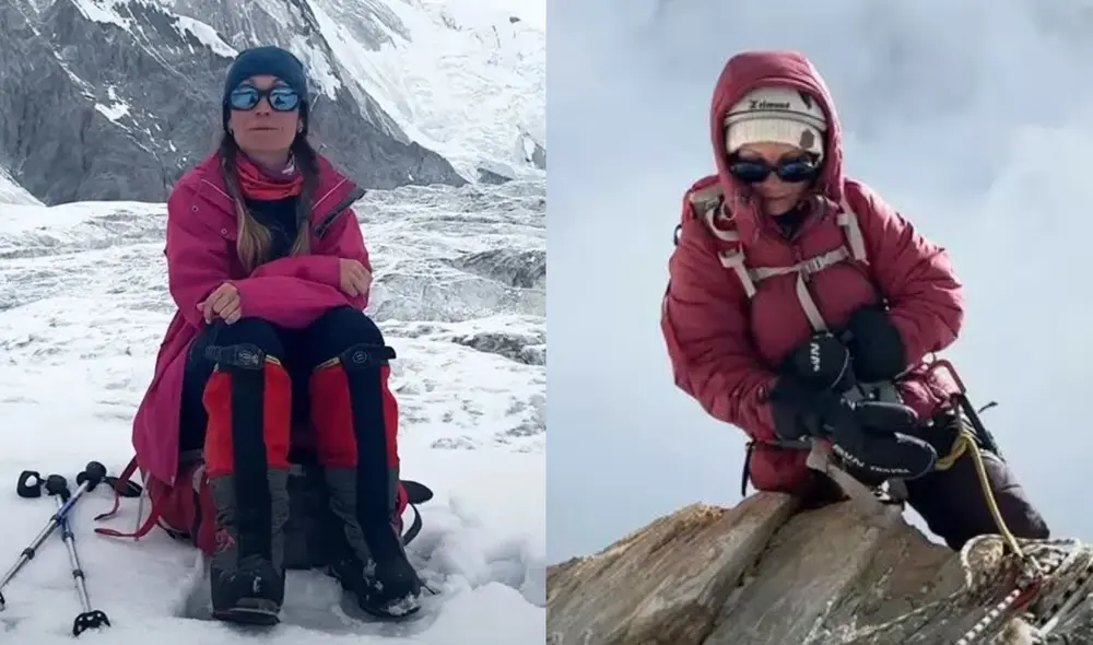Natalia Nagovitsyna quedó varada tras fracturarse la pierna en el descenso. Foto: Redes sociales de Natalia Nagovitsina