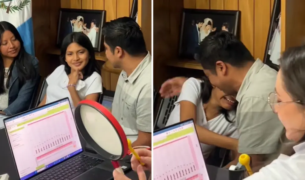 Joven con discapacidad auditiva escucha por primera vez a su padre Joven con discapacidad auditiva escucha por primera vez a su padre