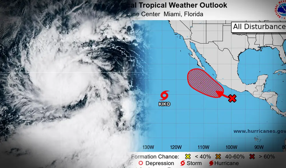 El NWS advierte sobre el avance del huracán Kiko en las costas de México y EEUU El NWS advierte sobre el avance del huracán Kiko en las costas de México y EEUU