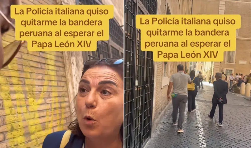 La Policía italiana intentó quitarle la bandera del Perú a una ciudadana peruana.