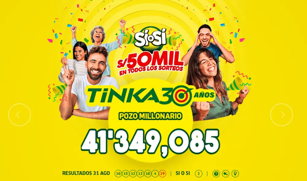 La Tinka se juega este miércoles 3 de setiembre con un pozo histórico