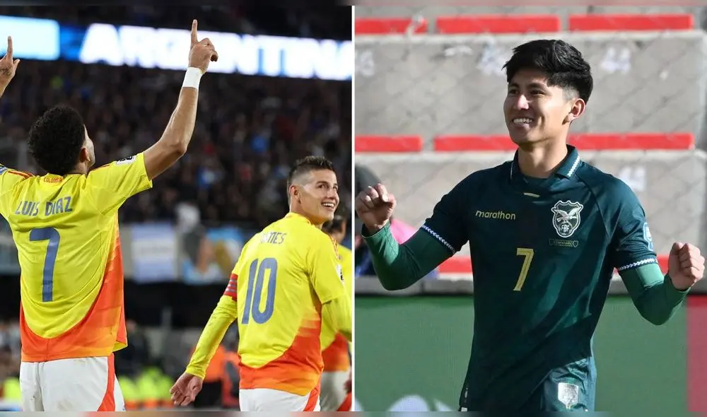 Bolivia llega a este partido tras derrotar 2-0 a Chile, mientras que Colombia viene de un empate 1-1 con Argentina. Foto: composición LR/AFP