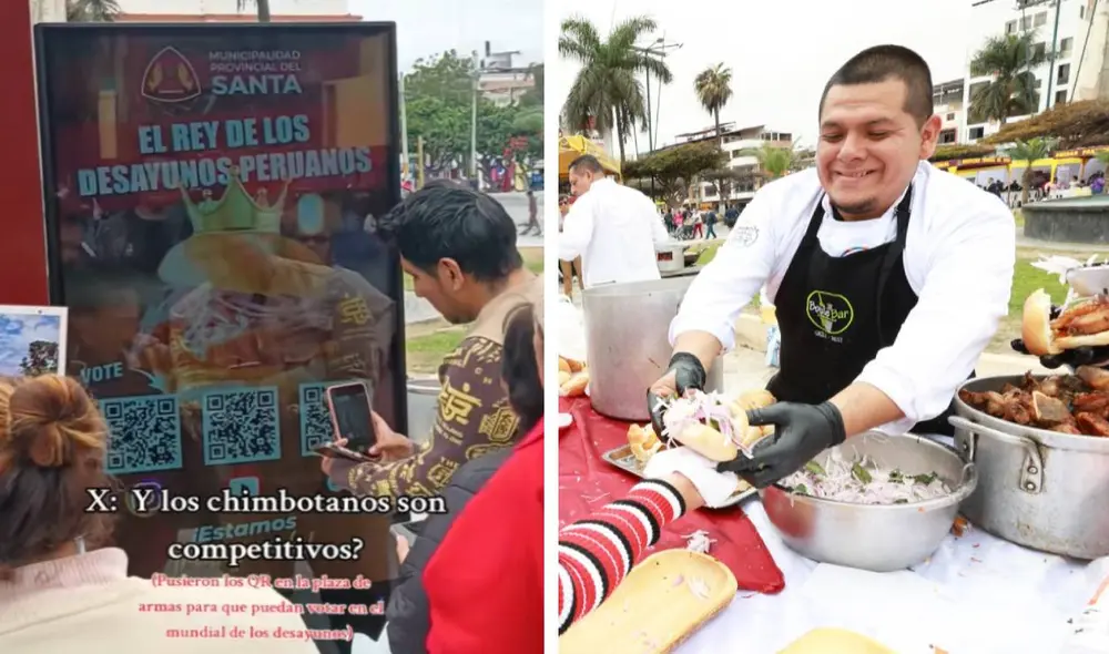Municipalidad Provincial del Santa organizó evento donde regaló pan con chicharrón a cambio de votar por Perú en el 'Mundial de Desayuno'.