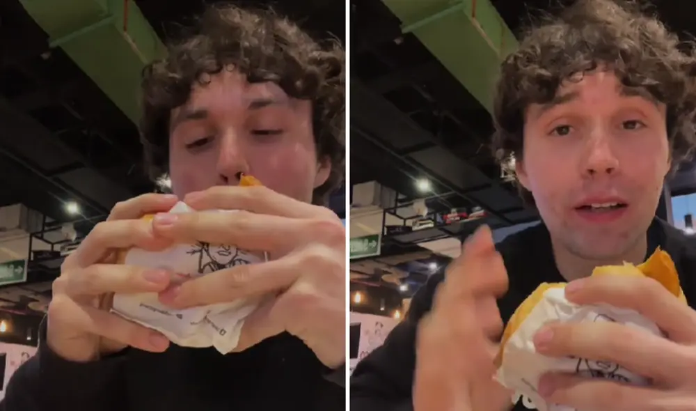 El joven chileno brindó su opinión sobre el pan con chicharrón.