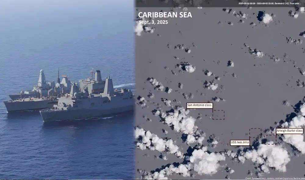 Imágenes satelitales de la flota naval de Estados Unidos.