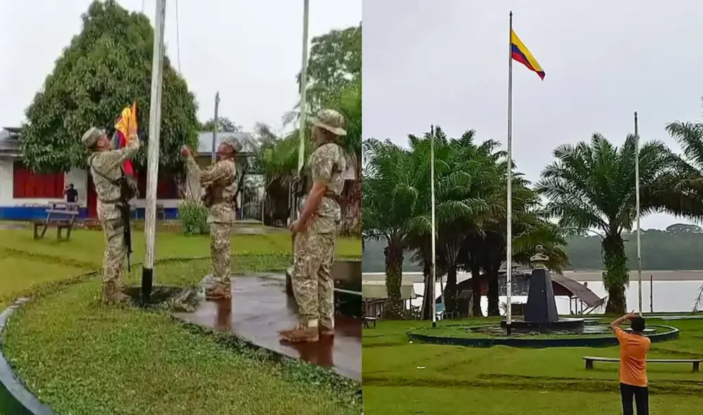 Bandera colombiana izada en Tupumayo aumenta tensión limítrofe. Foto: Composición/LR