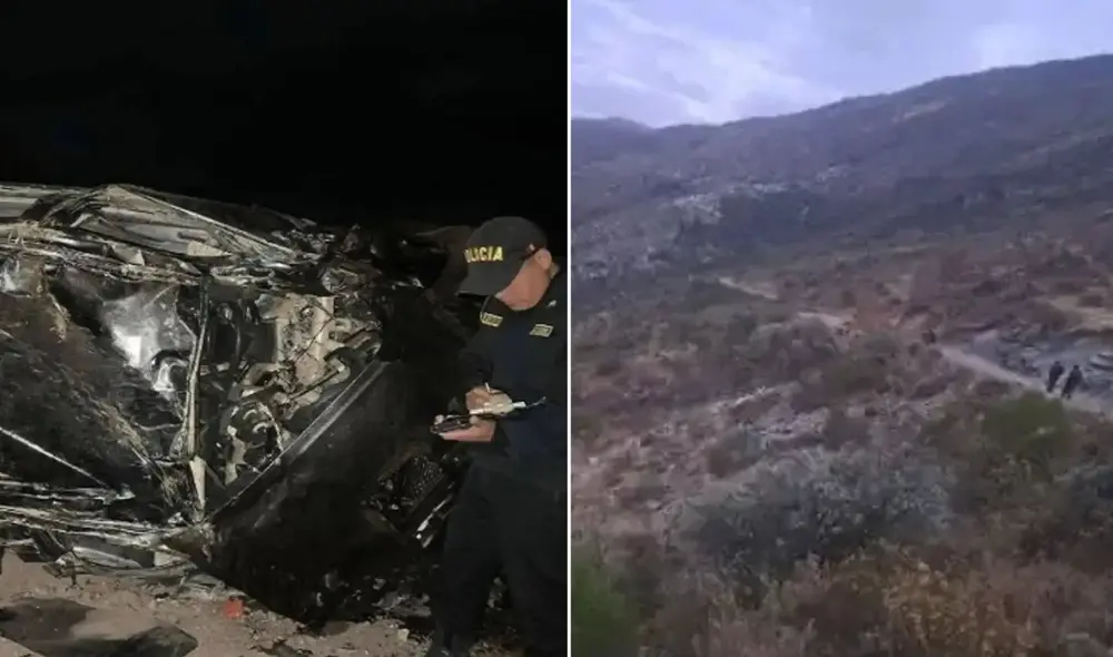 Cuatro muertos tras capida de camioneta a 800 metros en Áncash