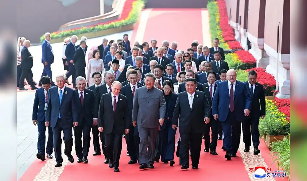 Cumbre Xi Jinping, Putin y Kim. Fotografía: AFP