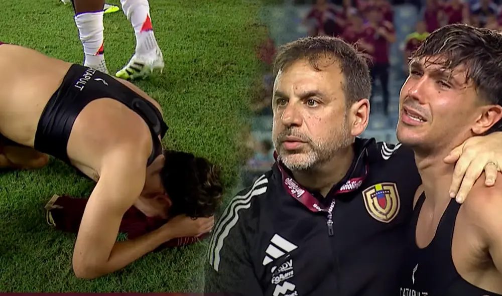 El entrenador Fernando Batista consoló a varios de sus jugadores tras perder ante Colombia. Foto: YouTube/La Vinotinto TV El entrenador Fernando Batista consoló a varios de sus jugadores tras perder ante Colombia. Foto: YouTube/La Vinotinto TV