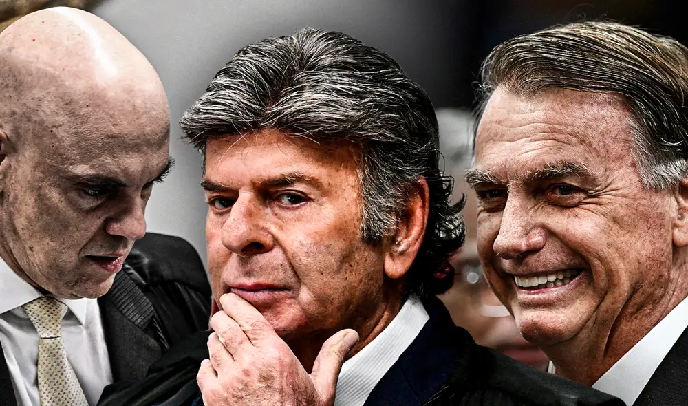 La posición de Fux contrasta con la del relator del caso, Alexandre de Moraes, y el magistrado Flávio Dino. Foto: Composición LR/AFP. La posición de Fux contrasta con la del relator del caso, Alexandre de Moraes, y el magistrado Flávio Dino. Foto: Composición LR/AFP.