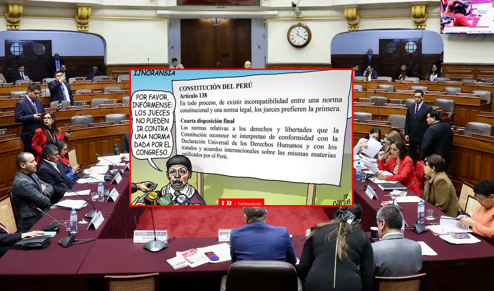 Carlincatura ironiza declaraciones de congresista fujimorista. Foto: composición LR