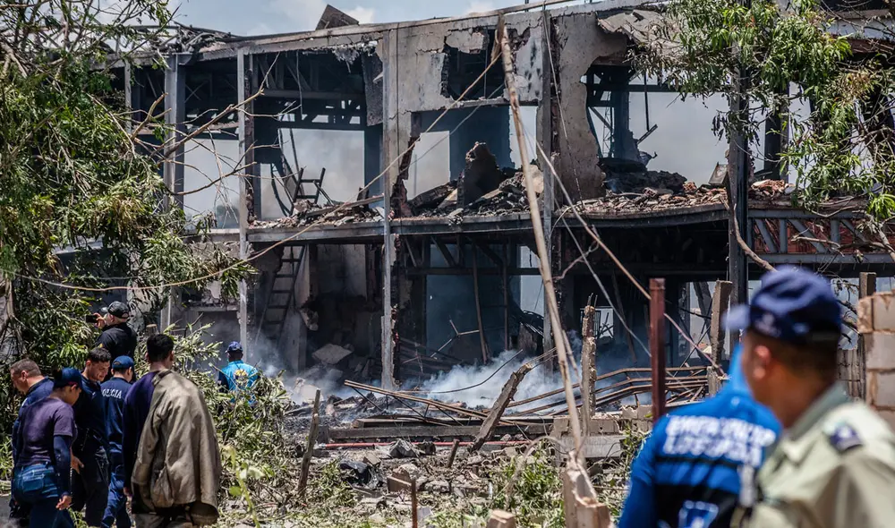 Así quedó la fábrica de fuegos artificiales en Venezuela, luego de la explosión.