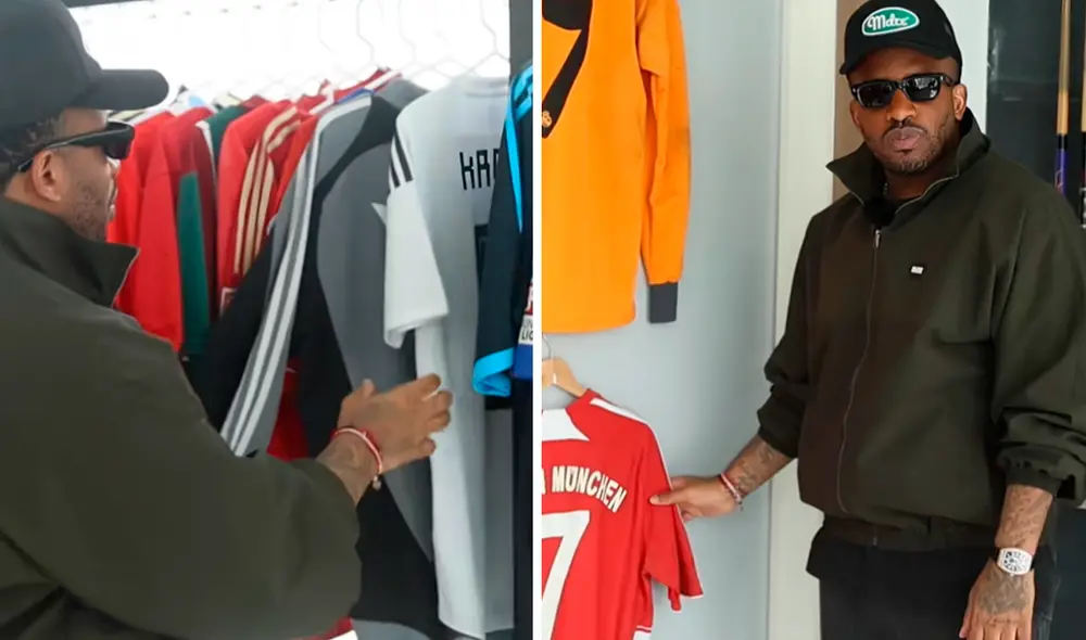 Jefferson Farfán mostró su colección de camisetas. Foto: composición LR/captura de Enfocados Jefferson Farfán mostró su colección de camisetas. Foto: composición LR/captura de Enfocados