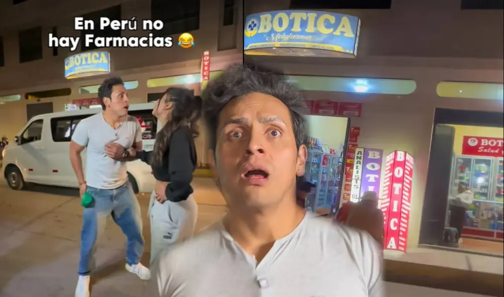 Boliviano se sorprende y bromea sobre las diferencias entre las farmacias y boticas del Perú.