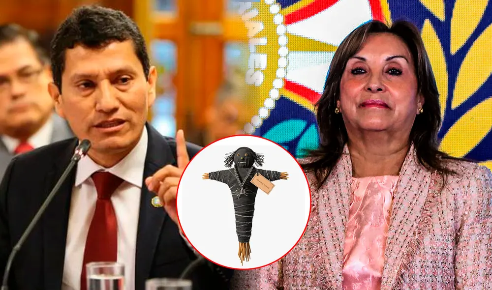 Harvey Colchado confirma hallazgo de muñeco vudú en cartera de Dina Boluarte. Foto: composición LR
