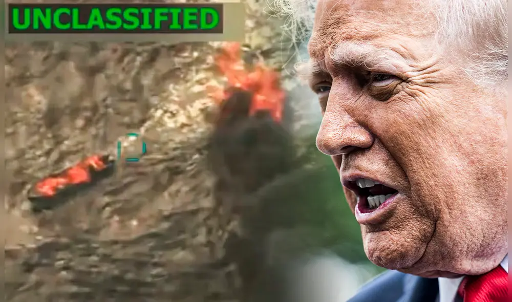 Trump confirmó la existencia de un tercer ataque contra una lancha que transportaba cocaína y fentanilo. Foto: Composición LR/AFP.