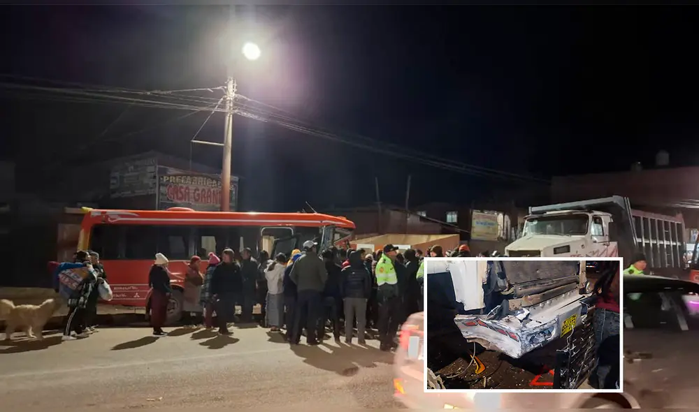 Chofer y cobrador de la custer intentaron escapar, pero fueron retenidos por la población. Foto: Difusión