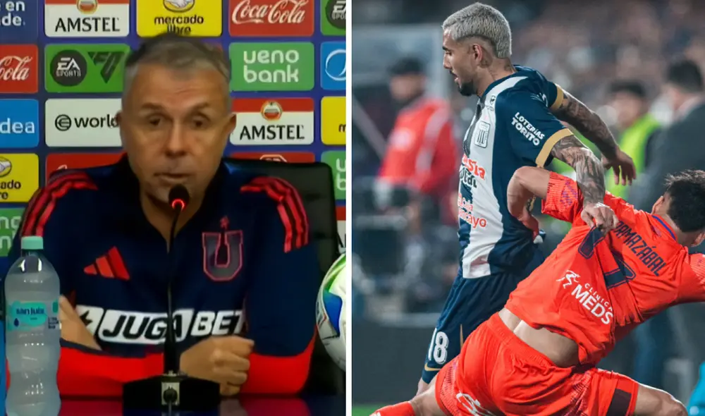 Gustavo Álvarez dio su análisis sobre sus jugadores al finalizar el U. Chile vs Alianza Lima. Foto: composición LR/captura de ESPN/Movistar Deportes