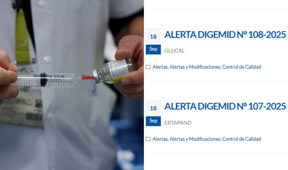 La Digemid ordena el retiro inmediato de los medicamentos GLUCAL 10% y ERTAPAND 1 g, tras detectar partículas extrañas que pueden comprometer la salud de los pacientes.
