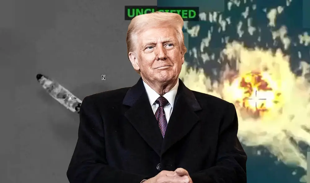 Donald Trump difundió un video del ataque a una lancha acusada de transportar "narcóticos ilícitos" en el Caribe. Foto: composición LR/AFP Donald Trump difundió un video del ataque a una lancha acusada de transportar "narcóticos ilícitos" en el Caribe. Foto: composición LR/AFP