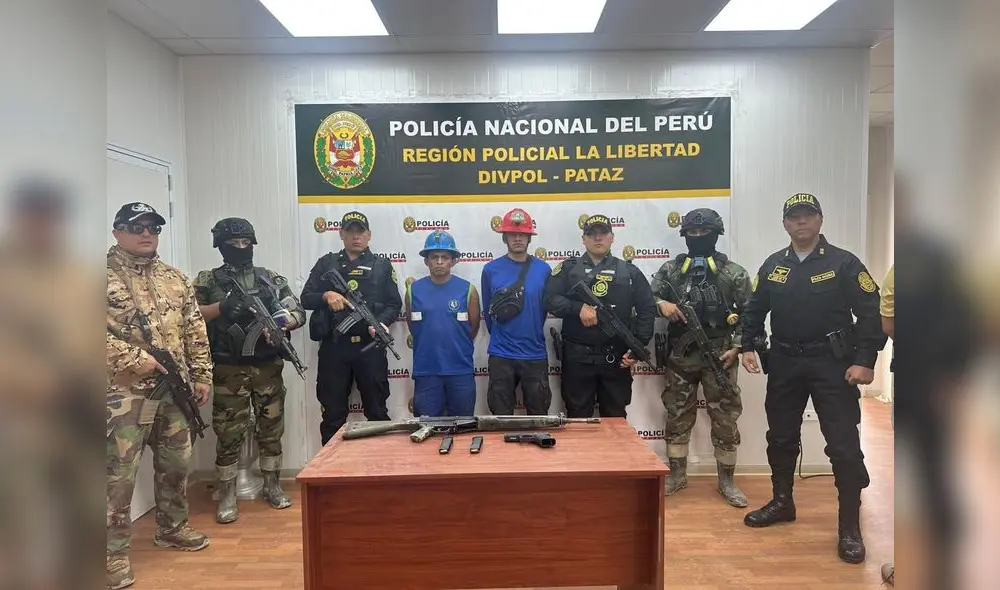 La policía recuperó una de las armas de guerra en Pataz Foto: PNP