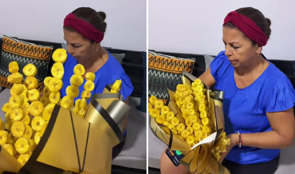 El joven tiktoker aprovechó el 21 de septiembre para darle a su madre un ramo de plátanos sancochados en lugar de flores amarillas. El joven tiktoker aprovechó el 21 de septiembre para darle a su madre un ramo de plátanos sancochados en lugar de flores amarillas.