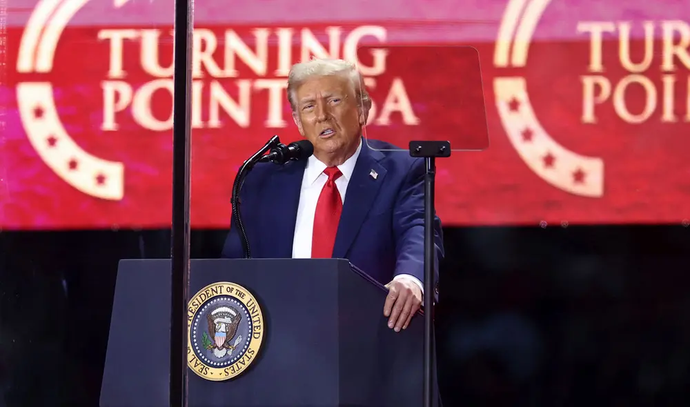 Donald Trump hablando durante el evento en Arizona. Donald Trump hablando durante el evento en Arizona.