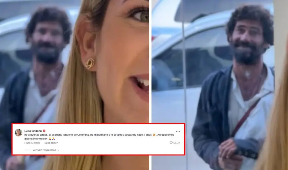 Diego Londoño no recuerda ni su nombre ni su país de origen debido a una amnesia severa desarrollada hace más de cinco años. Foto: composiciónLR/TikTok